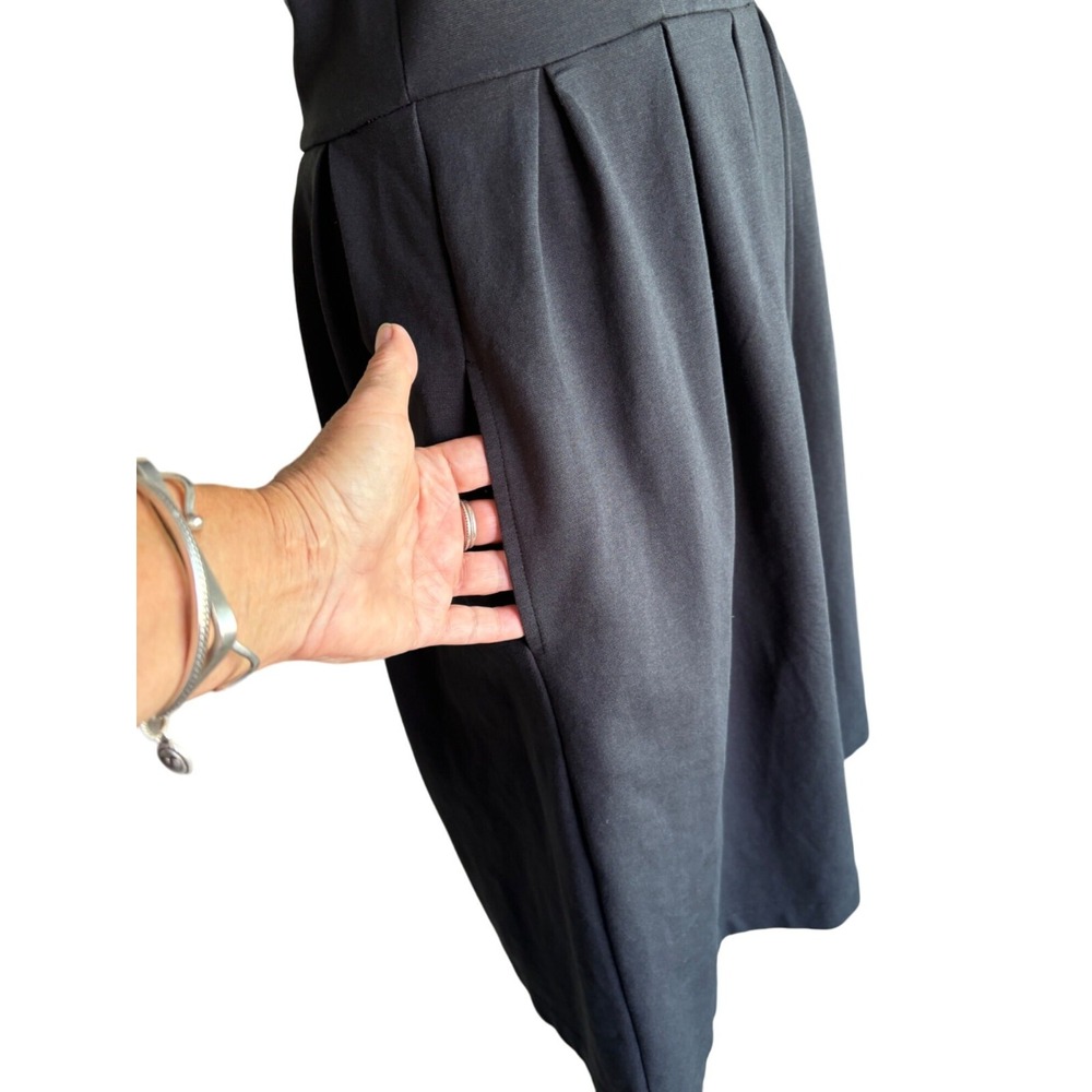 Hanna Anderson Dress Size 8 Fit and Flare Black Stretch heavy - Picture 5 of 9